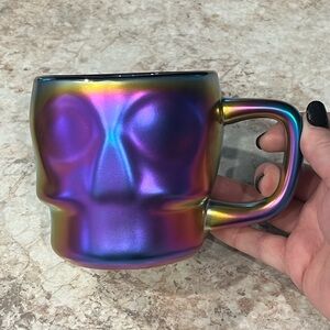 Rare 2023 Starbucks Skull Mug
Rainbow Oil Slick 
Coffee Mug Cup Skull Fall Goth